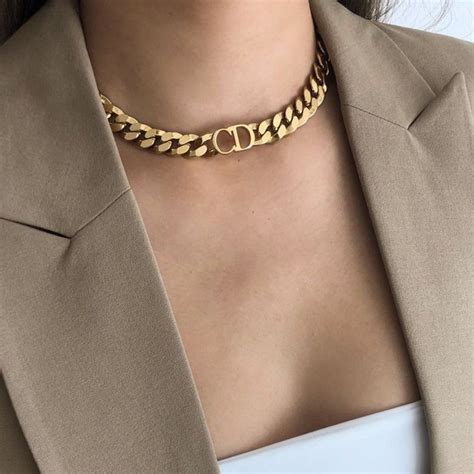 gold dior choker